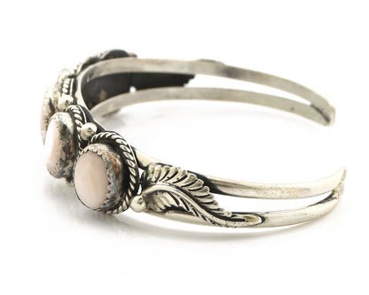 Women's Navajo Bracelet 925 Silver Natural Pink Mussel Native American C.80's