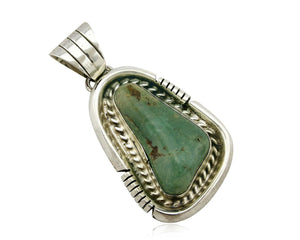 Navajo Pendant .925 Silver Royston Turquoise Signed Artist NS C.80's