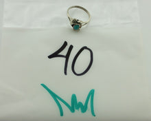 Navajo Ring .925 Silver Natural Blue Turquoise Artist Signed DT C.80's