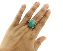 Navajo Ring .925 Silver Royston Turquoise Native Artist Signed C.80's