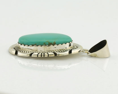 Navajo Necklace .925 Silver Arizona Turquoise Signed Jon McCray C.1980's