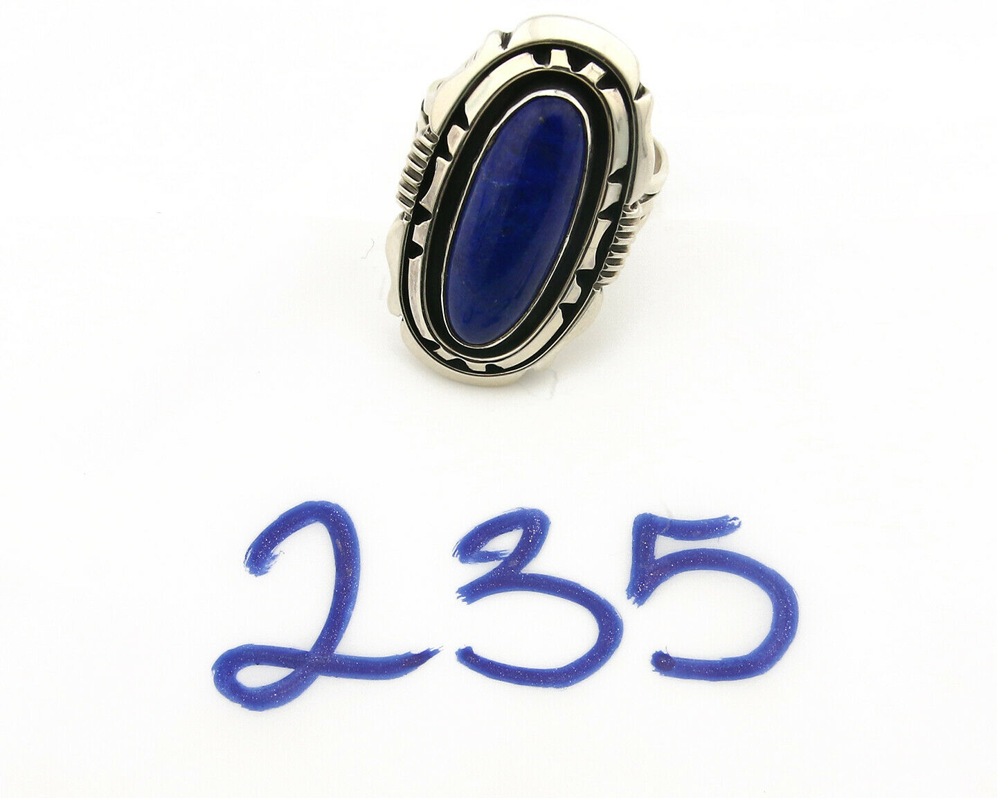 Navajo Ring .925 Silver Lapis Lazuli Artist William Denetdale C.80's