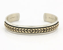 Navajo Bracelet .925 Silver SOLID 14k Yellow Gold Signed MM Rogers & AS C80-90s