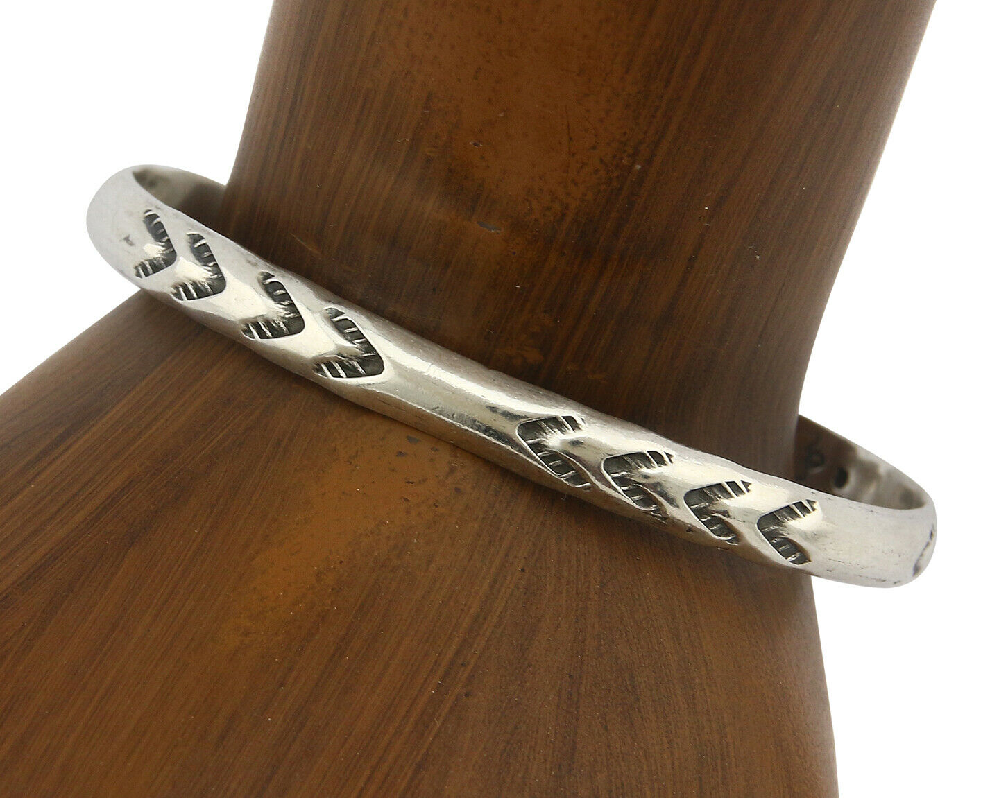 Navajo Bracelet .925 Silver Hand Stamped Arrow Head Artist Montoya C.80's