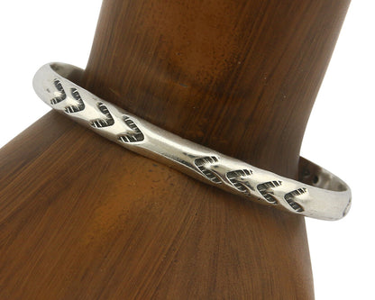 Navajo Bracelet .925 Silver Hand Stamped Arrow Head Artist Montoya C.80's