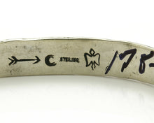 Navajo Bracelet .925 Silver Handmade Hand Stamped Signed Artist C Montoya C.80's