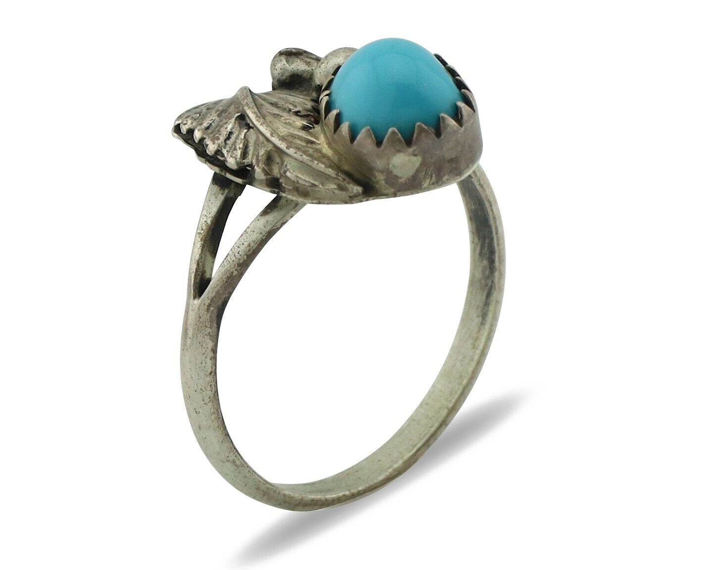 Navajo Ring .925 Silver Natural Blue Mined Southwest Turquoise Native Artist C80