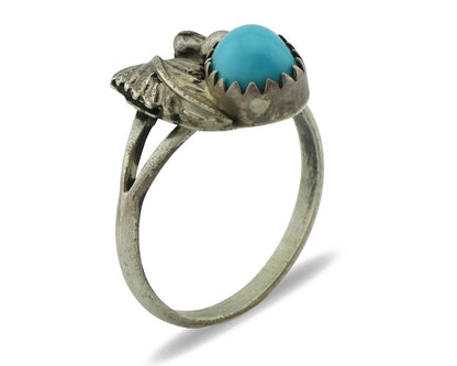 Navajo Ring .925 Silver Natural Blue Mined Southwest Turquoise Native Artist C80