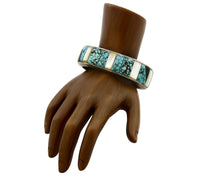 Navajo Bracelet .925 Silver Lone MTN Turquoise & MOP Cuff C.80's