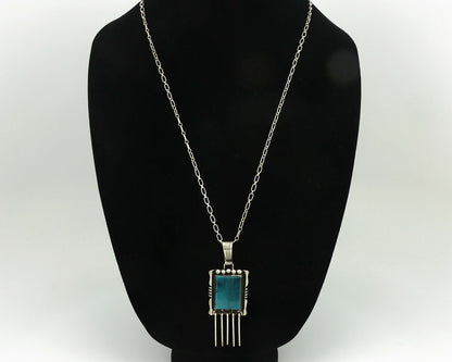 Navajo Necklace .925 Silver Blue Turquoise Native American C.80's