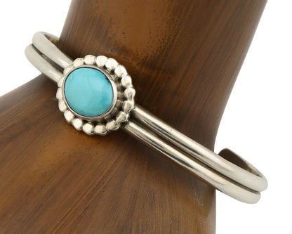 Navajo Bracelet .925 Silver Sleeping Beauty Turquoise Native American C.90's