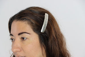 Women's Navajo Hair Clip Barrette .925 Silver Hand Stamped Artist C Montoya C80s