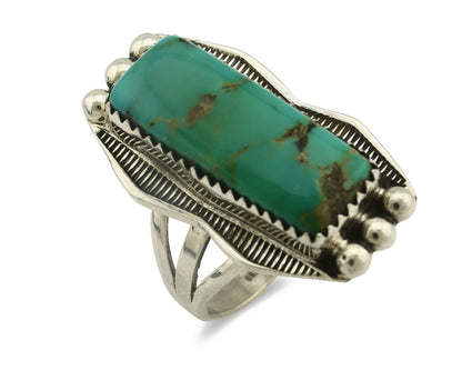 Navajo Ring .925 Silver Natural Aqua Turquoise Artist Signed S C.80's