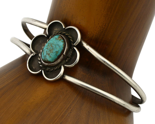 Navajo Bracelet .925 Silver Turquoise Mountain Native American Artist C.80's