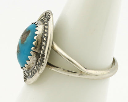 Navajo Ring .925 Silver Blue Southwest Turquoise Native Artist C.1980's
