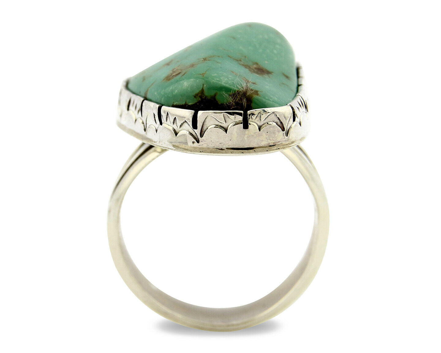 Navajo Turquoise Ring .925 Silver Handmade Signed Wayne Etsitty C.80's