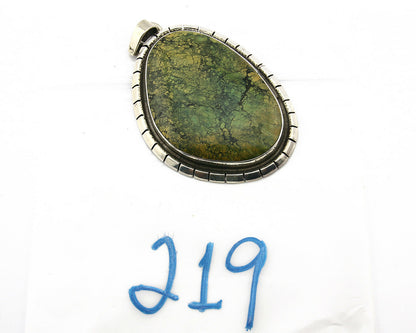 Navajo Pendant .925 Silver Natural Slab Turquoise Native Artist C.80's