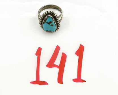 Navajo Ring .925 Silver Morenci Turquoise Native American Artist C.1980's