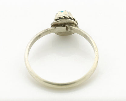 Navajo Ring .925 Silver Blue Turquoise Size 2.75 Native Artist C.1980s