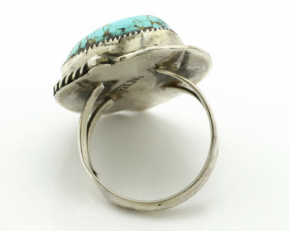 Navajo Ring .925 Silver #8 Turquoise Artist Signed James Martin C.80's