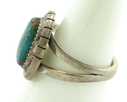 Navajo Ring 925 Silver Blue Turquoise Native American Artist C.80's