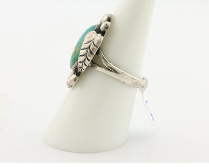 Navajo Ring .925 Silver Blue Gem Turquoise Native American Artist C.80's