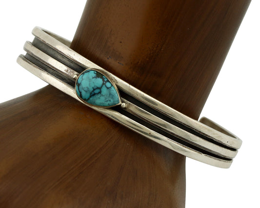 Women's Navajo .925 Silver Blue Spiderweb Blue Turquoise Native American C.80's