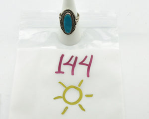 Navajo Ring 925 Silver Southwest Blue Turquoise Artist Signed Begay C.80's