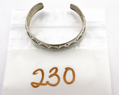 Navajo Bracelet .925 Silver Hand Stamped Artist Signed Tracy C.80's