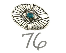 Navajo Handmade Brooch Pin .925 Sterling Silver Turquoise Artist Reeves C.1990