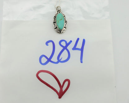 Navajo Necklace .925 Silver Arizona Turquoise Signed Gecko C.1980's