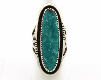 Navajo Ring 925 Silver Blue Gem Turquoise Artist Signed William Denetdale C.80's
