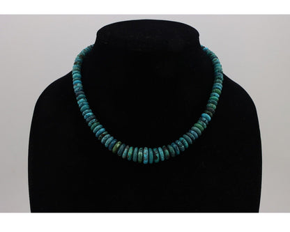 Navajo Necklace 925 Silver Black & Blue Spiderweb Turquoise Native Artist C.80's