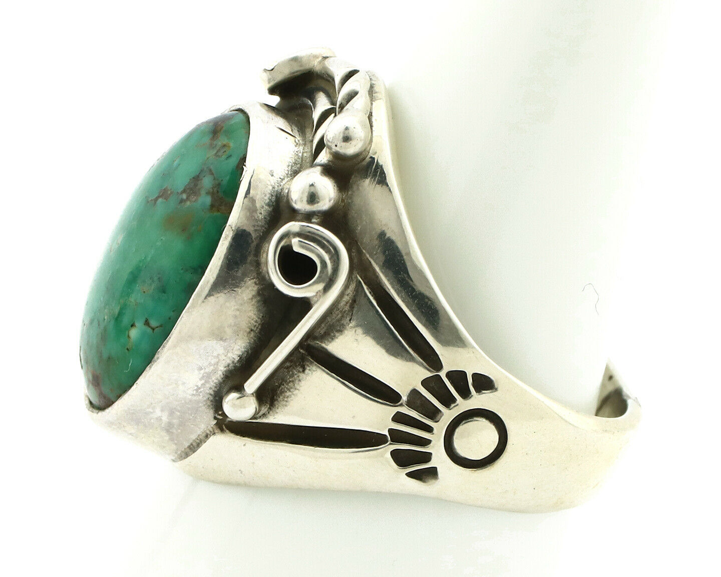 Navajo Ring .925 Silver Handmade Crescent Valley Native Artist C.80's