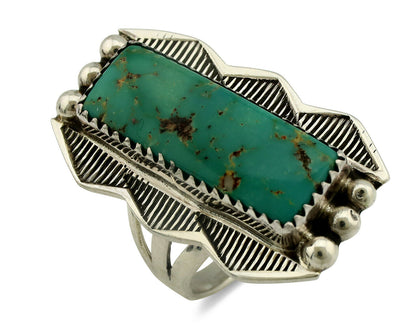 Navajo Ring .925 Silver Natural Aqua Turquoise Artist Signed S C.80's