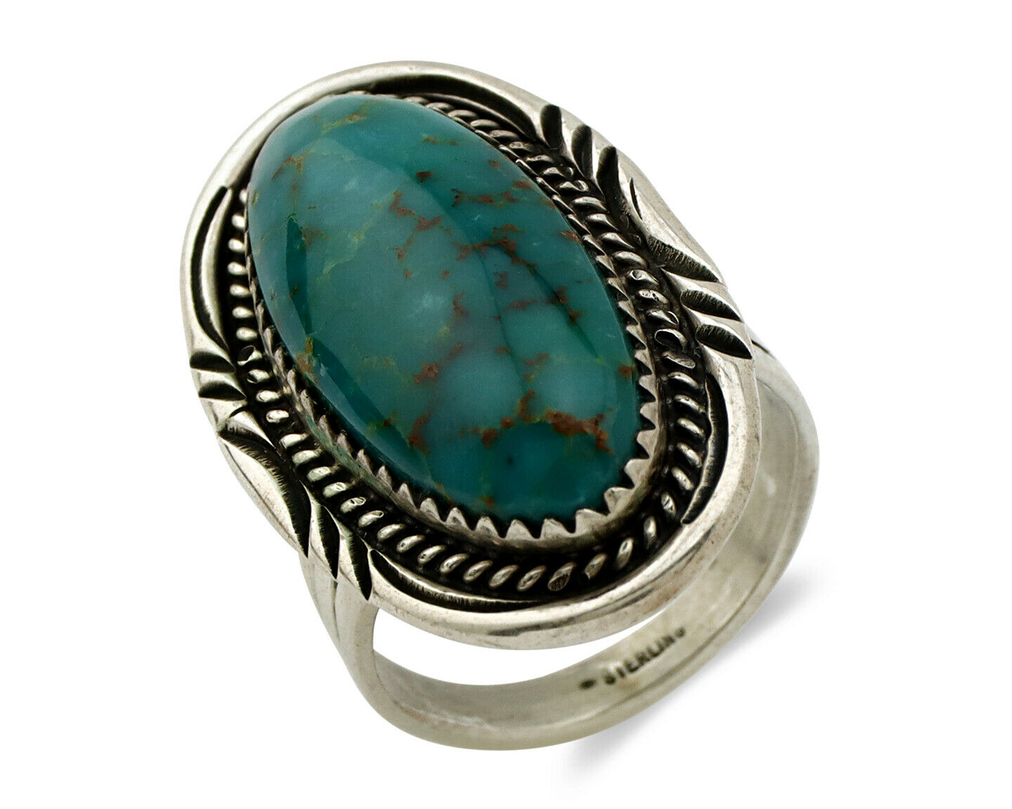 Navajo Ring .925 Silver Turquoise Mountain Native American C.80's