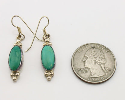 Navajo Earrings 925 Silver Blue Turquoise Native American Artist C.80's