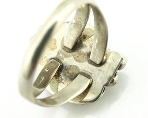 Navajo Ring .925 Silver Sleeping Beauty Turquoise Native Artist C.80's