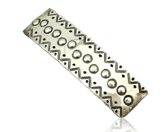 Women's Navajo Hair Clip Barrette .925 Silver Hand Stamped Native Artist C.80's