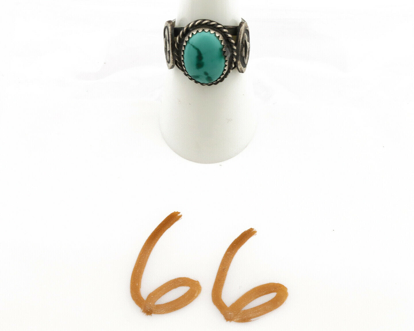 Navajo Ring .925 Silver Blue Turquoise Artist Signed FA C.1980's