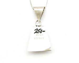Women's Zuni Inlaid Pendant .925 Silver Signed V. Vacit