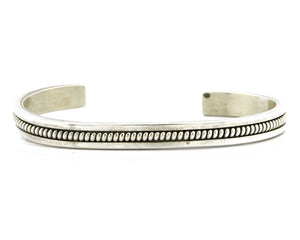 Women's Navajo Bracelet .925 Silver Handmade Cuff Signed TAHE C.1980's