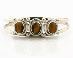 Navajo Bracelet .925 Silver Cats Eye Sapphire Gemstone Native Artist C80's