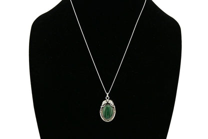 Women's Navajo Malachite Pendant Handmade .925 Silver Signed MP