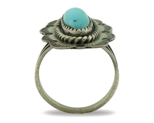 Navajo Ring 925 Silver Turquoise Native American Artist C.80's