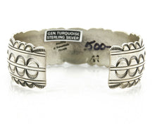 Navajo Bracelet .925 Silver Spiderweb Turquoise Artist Denetdale Circa 80's