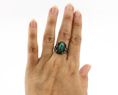 Navajo Ring .925 Silver Royston Turquoise Artist Signed F C.80's