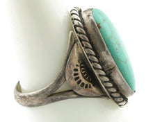 Navajo Ring .925 Silver Blue Turquoise Native Artist Signed C.80's