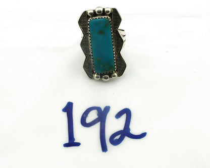 Navajo Ring .925 Silver Natural Aqua Turquoise Signed Apache C.80's