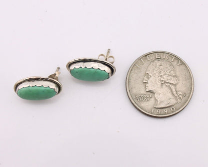 Navajo Earrings 925 Silver Manassas Turquoise Native American Artist C.90's